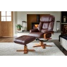 Nice Leather Swivel Recliner Chair & Stool Nice Leather Swivel Recliner Chair & Stool