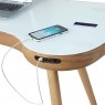 San Francisco Smart Desk - Oak/White Glass Top