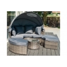 Day Bed with Retracable Canopy, Benches and Round Coffee Table