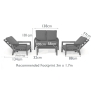 Maze Rattan Ltd Maze Manhattan Reclining 2 Seat Aluminium Sofa Set with Coffee Table