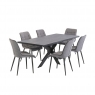 World Furniture Pittsburgh 1.6-2m Extending Dining Table in Dark Grey with X-Frame Legs