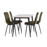 World Furniture Indy 1.3m Dining Set in Kass Gold with x4 Indy Chairs