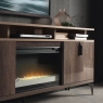 ALF Italia Matera TV Base For Fireplace In Rim Surfaced Oak / Grain Surfaced Finish