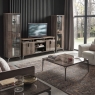 ALF ALF Italia Matera TV Base For Fireplace In Rim Surfaced Oak / Grain Surfaced Finish
