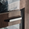 ALF Italia Matera 2 Door Curio Display Cabinet In Rim Surfaced Oak / Grain Surfaced Finish