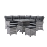 Freya Outdoor Square Reclining Corner Sofa, Rising Table with Ice Bucket and 2 Stools