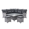 Home Junction Freya Outdoor Square Reclining Corner Sofa, Rising Table with Ice Bucket and 2 Stools