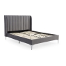 Kyoto Aviary Upholstered Bed Frame in Grey Velvet