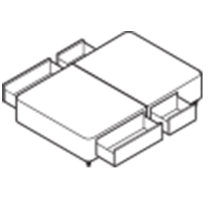 Padded Top Base - 2+2 Drawers