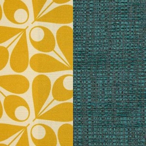 Headboard: Acorn Cup Cream Dandelion / Sides: Eske Teal