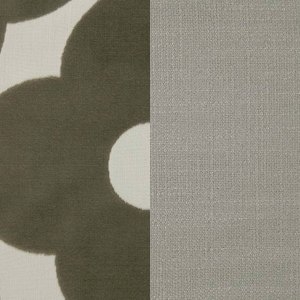 Headboard: Velvet Poppy Spot Dark Warm Grey / Sides: Foyle Light Grey
