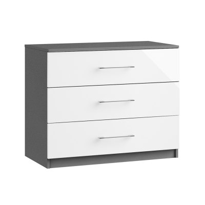 Austin 8-Drawer Double Dresser - Modern White High Gloss & Oak Structure - By Tvilum