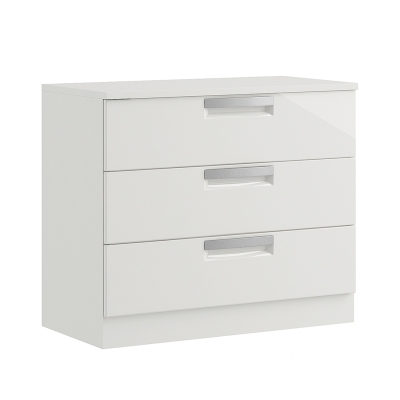 Milly High Gloss 3 Drawer Chest of Drawers Furniture World