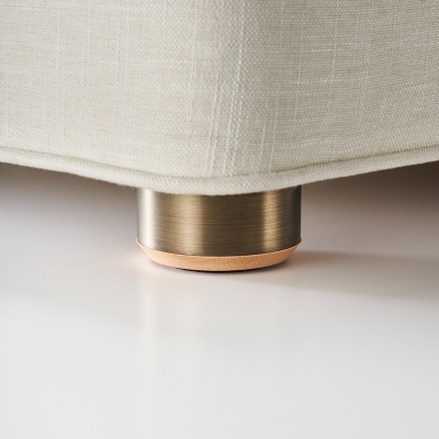 Wood/Metal Foot - Bronze/Natural (Set Of 6)