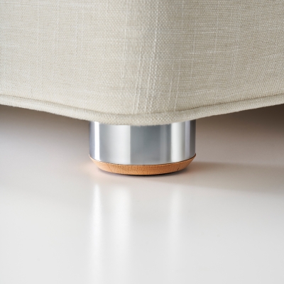 Wood/Metal Foot - Chrome/Natural (Set Of 8)