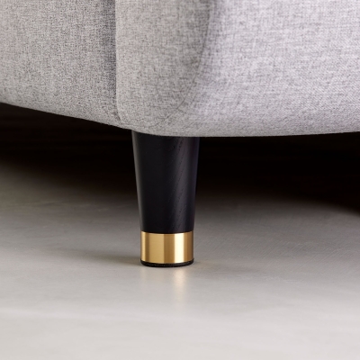 Rounded Leg in Black Cone with Brass Ring