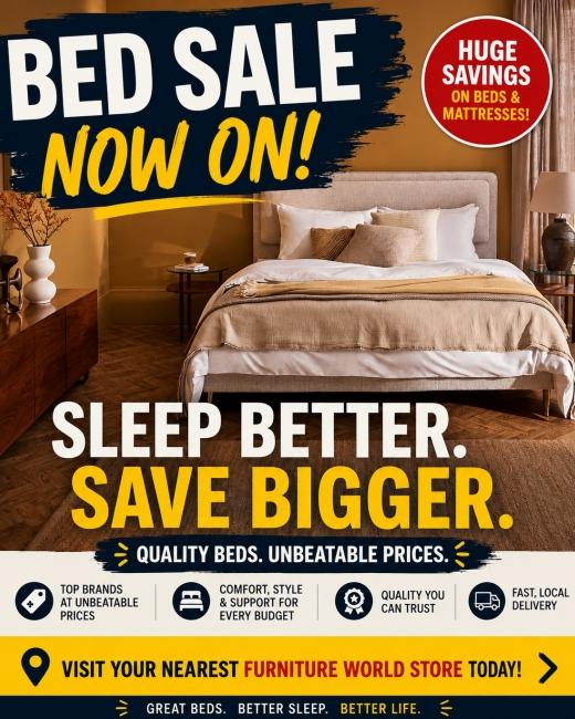 🛏️✨ BED SALE NOW ON AT FURNITURE... 